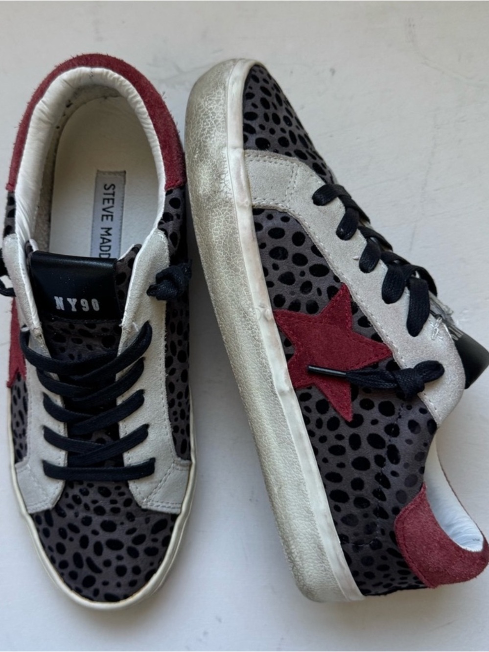 Steve Madden NY90 Philosophy Calf Hair
Animal Print Sneakers
